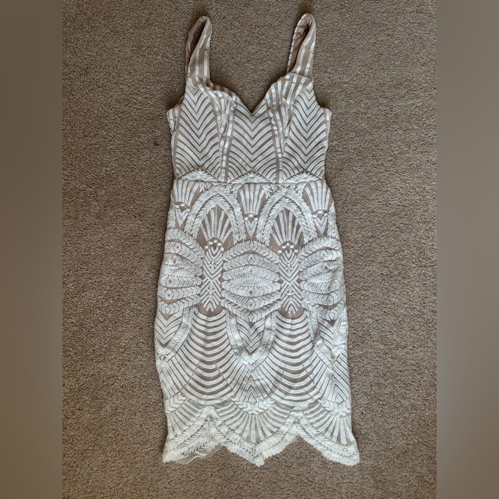 Hello Molly Cream/nude Patterned Dress